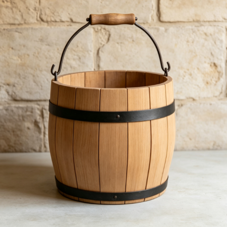Carefully Selected Seamless Wooden Bucket, Retro Photography Prop