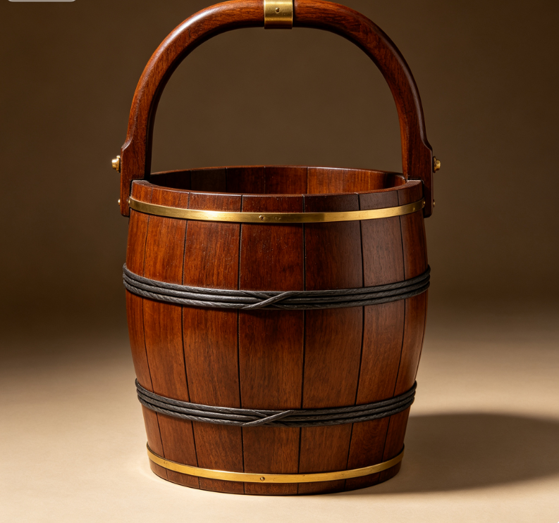 Moisture-resistant and Corrosion-resistant Oak Handle Bucket, Solid Wood Water Bucket for Gardens and Plants - Image 2