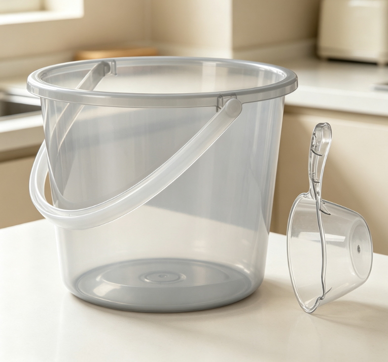 Transparent Household Handheld Bucket (with Water Ladle)