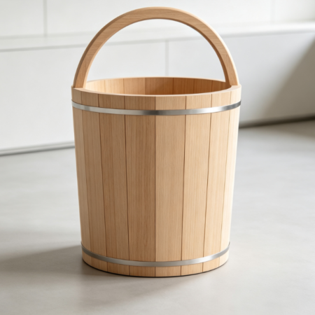 Mortise and Tenon Reinforced Old-Fashioned Wooden Water Bucket