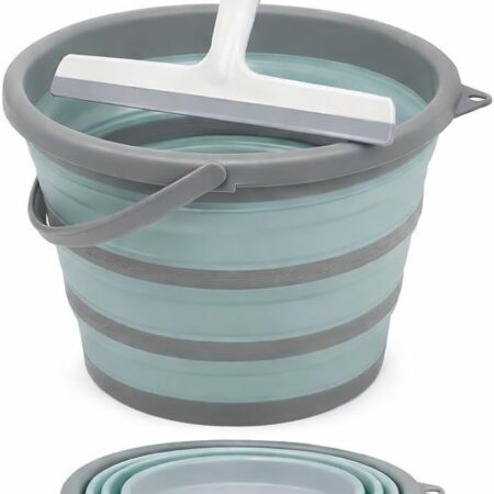 Folding Bucket, 10 Liters (2.6 Gallons), Suitable for Home, Outdoor Camping, Beach, and Car Wash