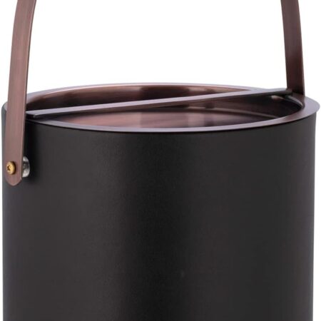 Bucket with Antique Bronze Arched Handle and Bridge-Style Lid