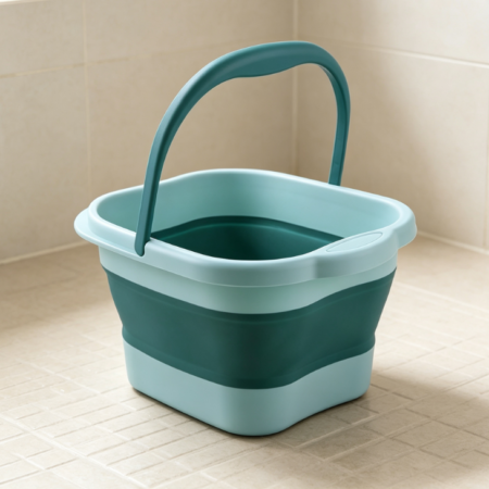 Color-Blocking Square Folding Bucket, Household Telescopic Foot Bath Bucket, Portable Handheld Laundry Water Storage Basin