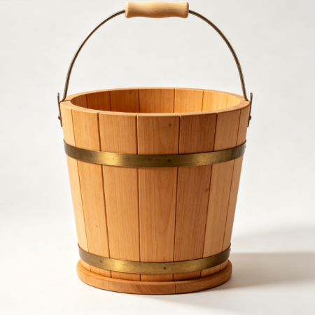 Kiln-dried and Degreased Cedar Wood Bucket, Multifunctional Wooden Water Bucket for Flower Arrangement