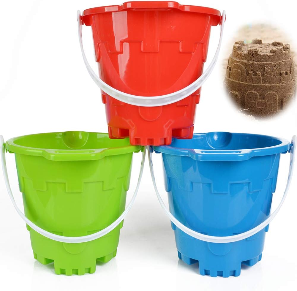 Extra-Large Castle-Shaped Beach Toy Set, 7-inch Large Beach Bucket, Suitable for Beach, Pool, Gardening, and Bathing Scenarios