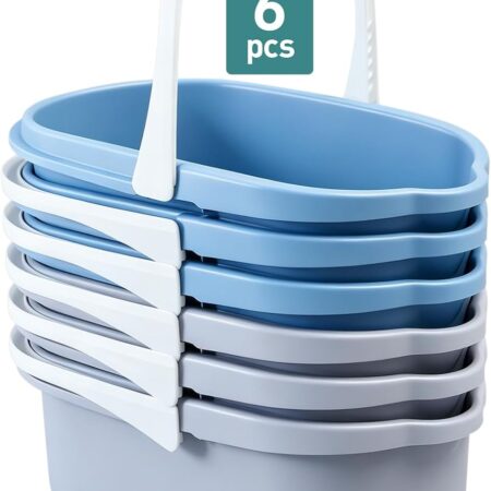 3-Gallon/12-Quart Large Cleaning Buckets, 6-Pack, Suitable for Window Cleaning, Car Washing, and Everyday Household Cleaning
