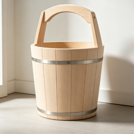 Thickened Solid Wood Water Storage Bucket - Multi-purpose Wooden Bucket for Home Use, Foot Baths, and Home Decor